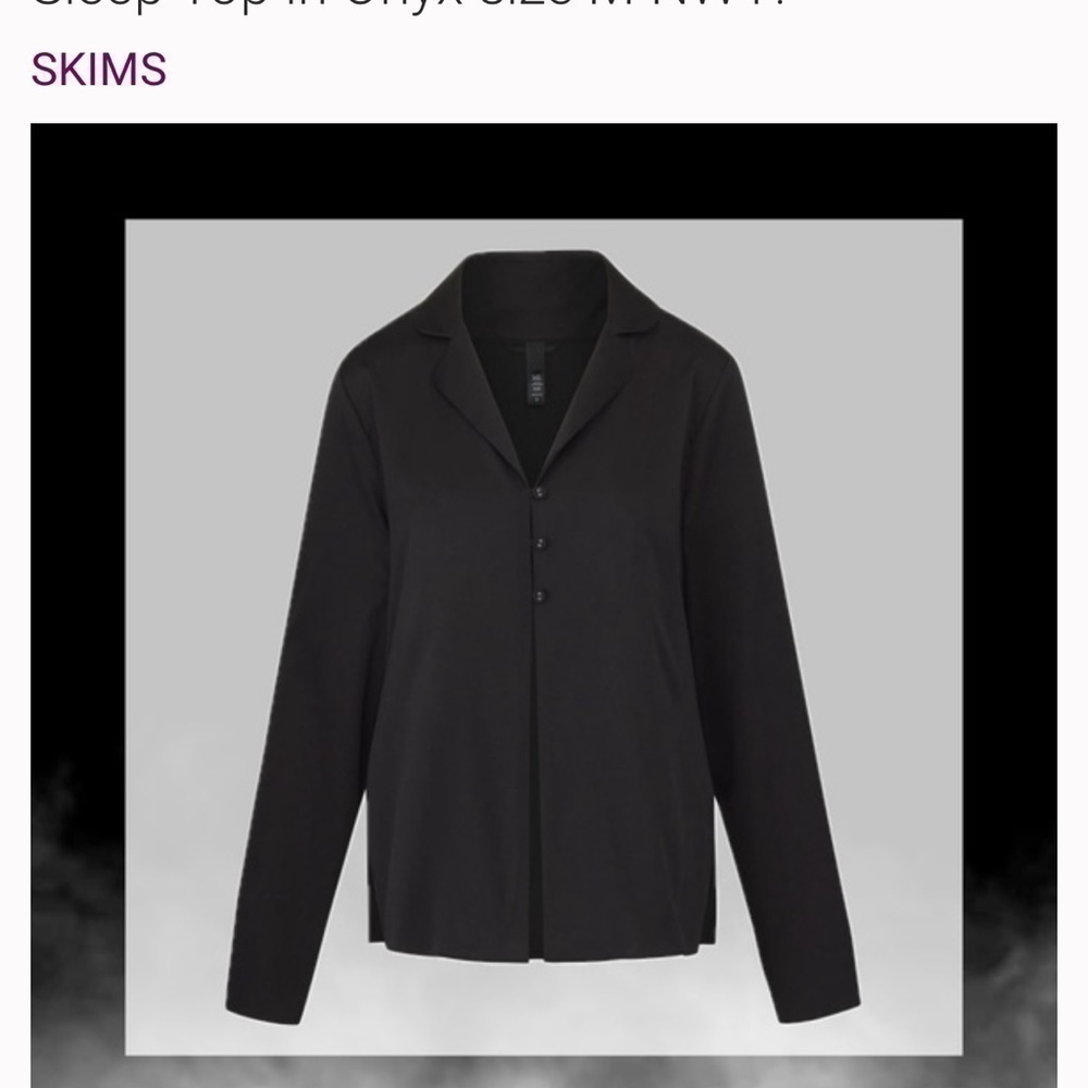 SKIMS 95% Silk Open Neckline Sleep Top - Picture 2 of 5